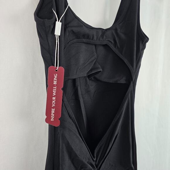 Vertvie Sleeveless Flare Jumsuit Women's S Black Backless Bodycon Seamless NWT - Picture 4 of 16